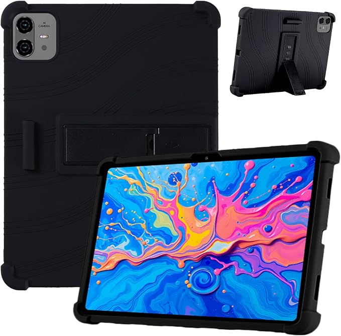 Case for TECLAST Artpad Pro 12.7-Inch Tablet – Shockproof Silicone Protective Cover with Kickstand Drop-Resistant Business Style (Black)