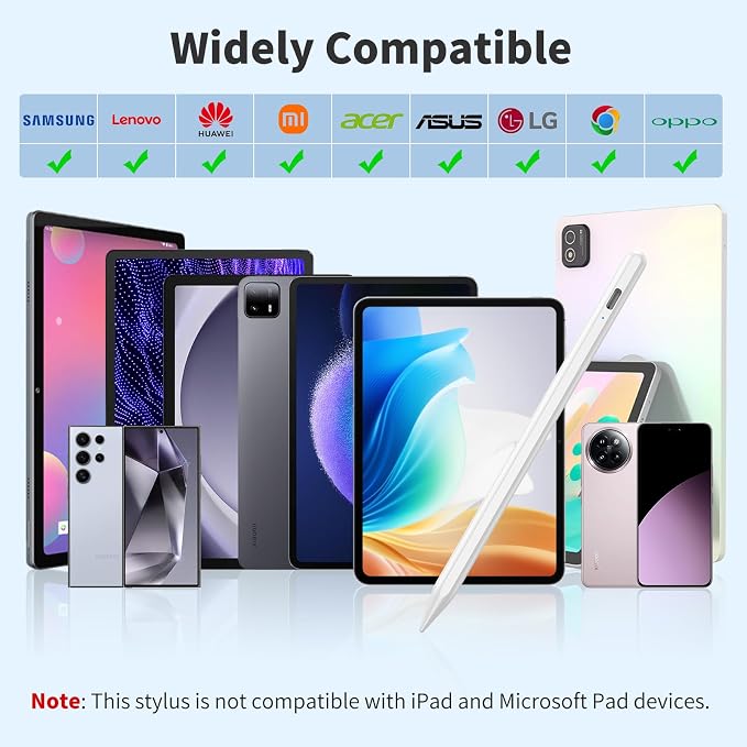 COO Universal Active Stylus Pen for iOS Android &amp Samsung Touch Screens | Smart Digital Stylus for Lenovo/Vivo/Mi/HUAWEI Tablets iPhone/Samsung/Pixel Phones for Drawing&ampWriting Gradient Blu