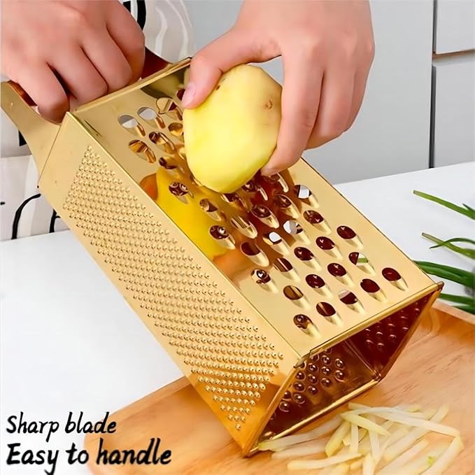 Guiyal Stainless Steel 4 Sides Multifunctional Grater Slicer with Handle