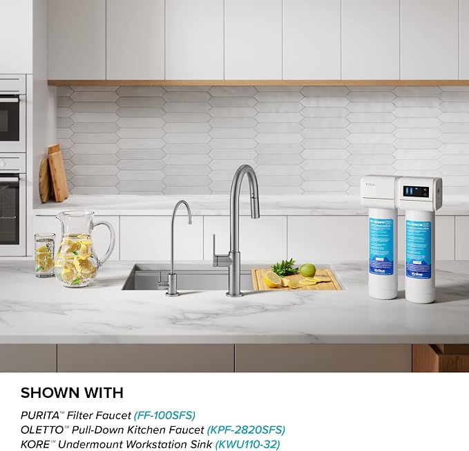 KRAUS Purita 2-Stage Carbon Block Under-Sink Water Filtration System