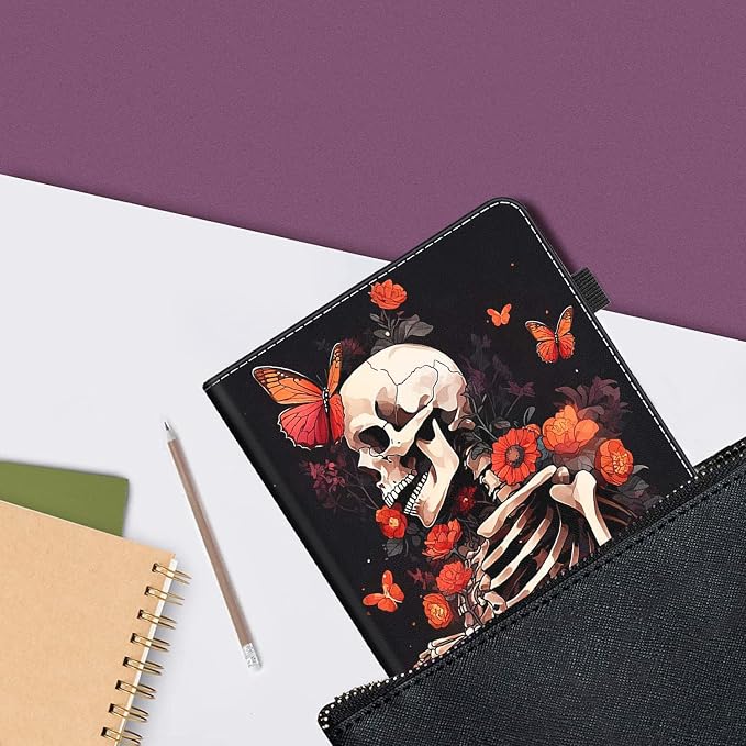 Case for Amazon Kindle Fire Max 11 Case (13th Gen 2023 Release) 11，Slim Fit Foldable Standing Cover Case with Auto Sleep/Wake for Fire 11 Max Tablet，Skull and Fire