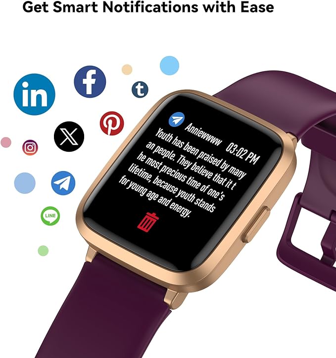 LIVIKEY Fitness Tracker Watch with Heart Rate Monitor, Activity Tracker with Pedometer, Sleep Monitor, Calories & Step Counter, IP68 Waterproof Smart Watches for Women Men Fitness Watch for Sports