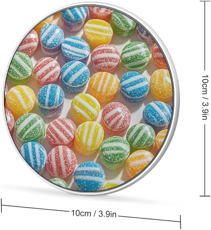 Rainbow Candy Wireless Charger 10W Portable Fast Wireless Charging Pad Compatible with Phone Slim Charging Station Lightweight Charger Mat Charging Block for Travel Home Office