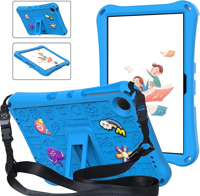 Case for iPad 10.2 Inch 2021/2020/2019/ iPad Pro 10.5 Inch/Air 3rd Gen (2019) Shoulder Strap Kickstand Children Friendly Anti-Scratch Shockproof Case Lightpurple