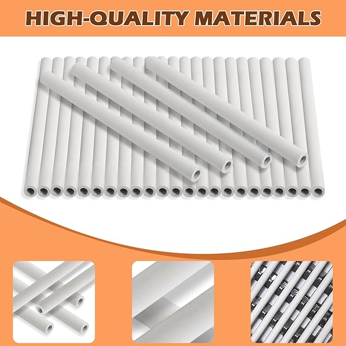 MOASKER Grill Ceramic Rods for DCSCT Gas Grill, Replacement Gas Grill Ceramic Radiants for DCS Grill 245398 27DBQR 36EBQAR 27FSBQ 36DBQ 36DBQAR 48DBQR Grill Heat Plates,9.5" Long,54pcs Ceramic Rods
