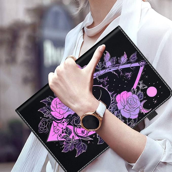 Case for All-New Amazon Fire HD 10 and 10 Plus Tablet (13th/11th Generation 2023/2021 Release) 10.1 Multi-Angle Smart Stand Cover Auto Sleep/Wake Skull and Fire