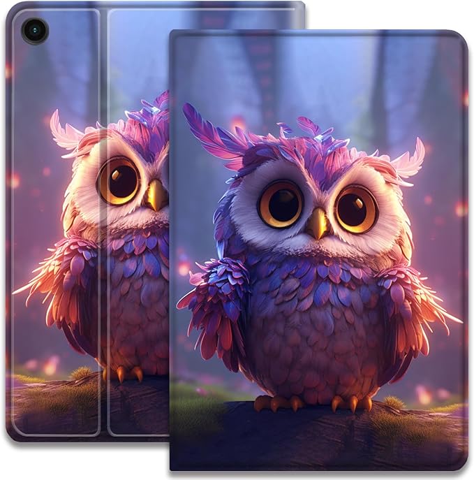 Case for Samsung Galaxy Tab A11 + Plus/A9 + Plus 11 Inch 2025/2023 Ultra-Thin Multi-Angle Protective Cover with Auto Sleep/Wake Black Cat and the Blue Flower
