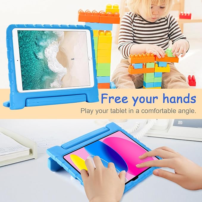 Kids Case for iPad Pro 11 M5/M4 &amp iPad Air 11 (2026/2025/2024) Shockproof Case with Pencil Holder Techcircle Light EVA Foam Handle Stand Bumper Protective Child Friendly Drop Proof Cover Black