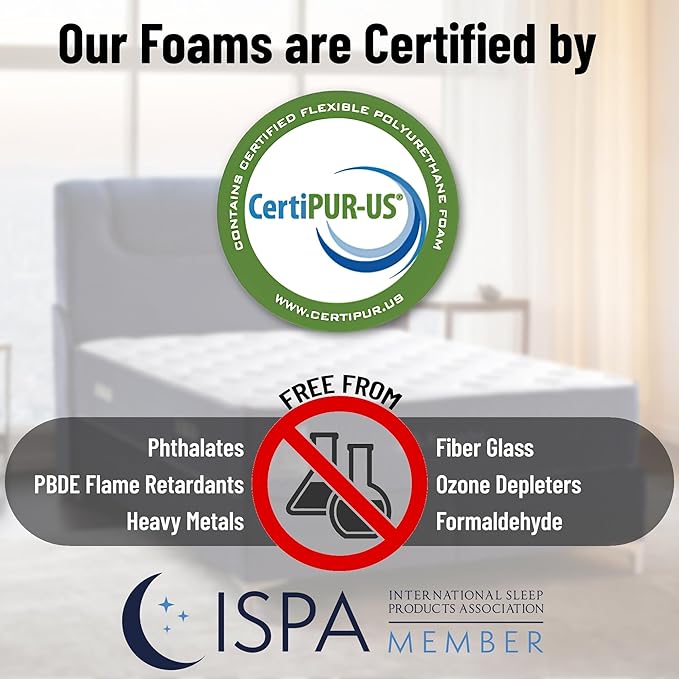 Ottomanson King 12” Firm Hybrid Mattress - Made in USA - Premium Support & Durability - Individually Pocketed Coils & CertiPUR-US Foam - Fiberglass-Free - Bed in a Box