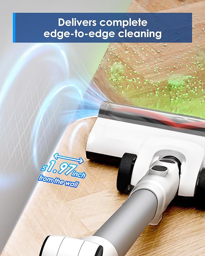 Tineco Pure ONE A50S Cordless Stick Vacuum Cleaner, 185W Suction,1L Larger Dustbin, 3DSense Power Brush, PureCyclone Tech, Easily Tackles Large Debris