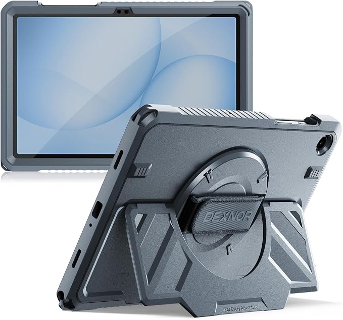 Dexnor Case for Samsung Galaxy Tab A11+/A11 Plus 11 inch 2025 Rugged Protective Case with 360° Rotating Hand Strap &amp Large Steady Stand &amp Screen Protector Shockproof Full-Body Bumper Cover B
