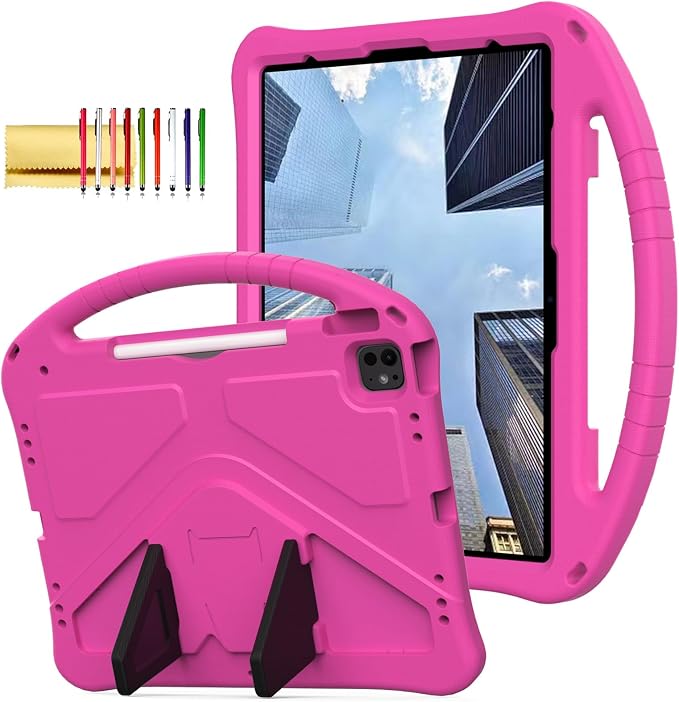 Dteck Kids Case for iPad 10.2 - Shockproof Rugged EVA Handle Stand Child Proof Case for iPad 9/8/7 Generation Black