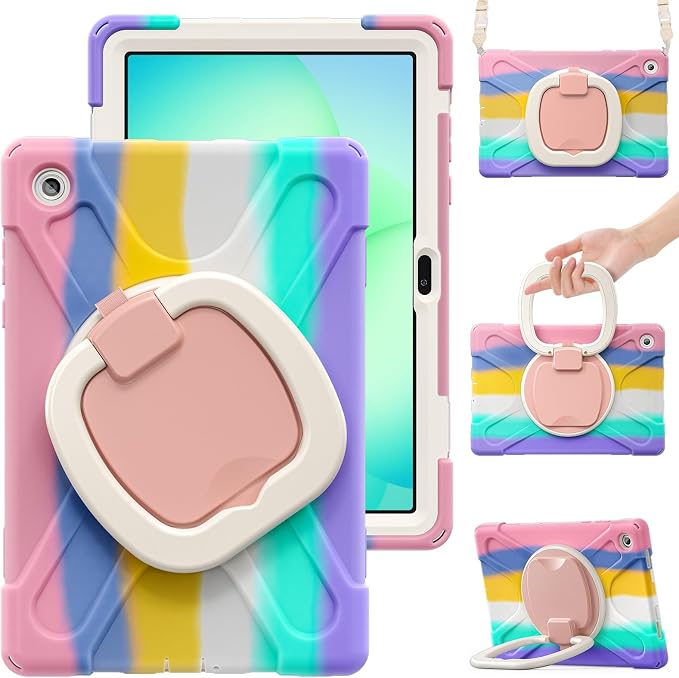 Lunivop Tablet Case Compatible with Samsung Galaxy Tab A11 Plus Case 11 Inch 2025 with 360° Rotating Stand Military - Grade Heavy Duty Protection Cover for Samsung Tab A11+ Plus Black