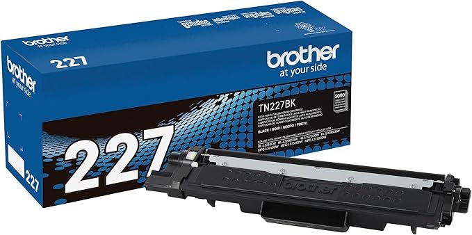 Brother Genuine TN227, TN227BK, High Yield Toner Cartridge, Replacement Black Toner, Page Yield Up to 3,000 Pages, TN227BK, Amazon Dash Available