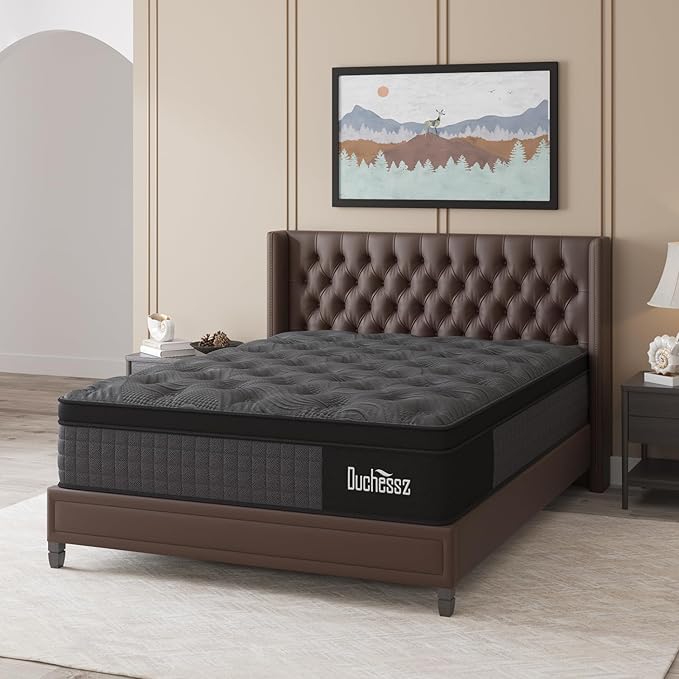 Twin Mattress, 10 Inch Hybrid Mattresses Black with Gel Memory Foam and Individually Pocket Innerspring Euro Top Medium Firm for Motion Isolation, Edge Support, 100 Night Trial