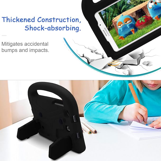 Kids Case for Samsung Galaxy Tab A 8.0 (2019) SM-T290/SM-T295 Techcircle Kid Child Safe Shock Proof EVA Rugged Protective Handle Stand Case for Galaxy Tab A 8.0 SM-T290/SM-T295 Tablet Black
