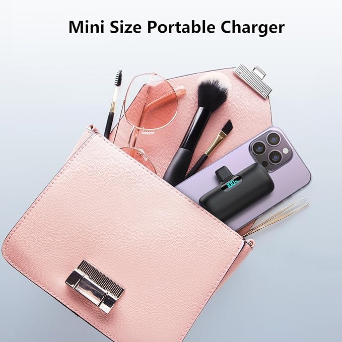 [2 Pack]Small Portable Charger for iPhone 17/16/15 Series5000mAh 3A PD USB C Power Bank Mini Travel Essentials Battery Pack for iPhone 17/17 Pro/16/16 Plus/16 Pro/15 Pro MaxSamsungAndroid/LG etc