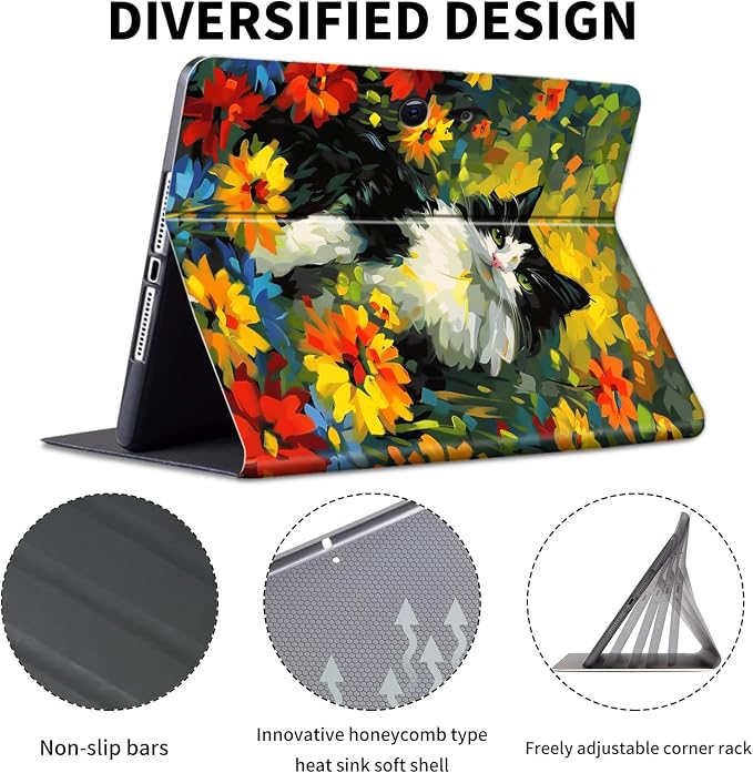 Case for Microsoft Surface Pro 11/10 / 9 13 InchPU Leather Cute Slim Folio Adjustable Stand Cover Case for Surface Pro 11th Edition AIAutumn Red Forest