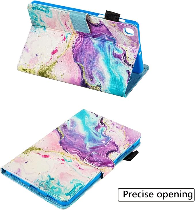 for Galaxy Tab A 8.4 Case 2020 Model (SM-T307/T307U) with Pencil Holder Pockets Multi-Angle Viewing Folio Stand PU Leather Shockproof TPU Cover for Samsung Tab A 8.4 T307 Black Rose Flower