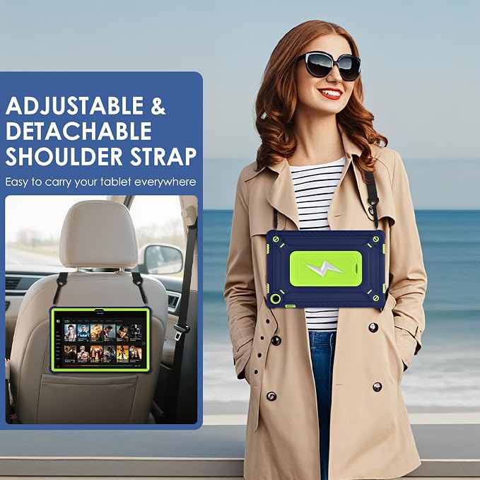 DETUOSI Case for Samsung Galaxy Tab A9+/A9 Plus Case 11 inch 2024/2023 (SM-X210/X216/X218) Heavy Duty Protection Shockproof Rugged Case for Galaxy Tab A9 Plus with Stand and Shoulder Strap
