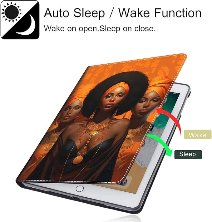 Case Fits All-New Amazon Kindle Fire HD 10 &amp 10 Plus Tablet (13th/11th Generation 2023/2021 Release) 10.1 Durable Shockproof Protective Cover with Auto Wake/Sleep，Black Woman Queen Afro Design