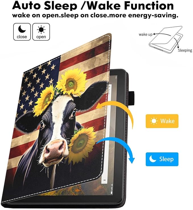 Case for Amazon Kindle Fire HD 10 Tablet 10.1 (9th/7th Generation 2019/2017 Release) Slim Folding Stand Folio Cover with Card Slot &amp Auto Wake/Sleep - African American Girl
