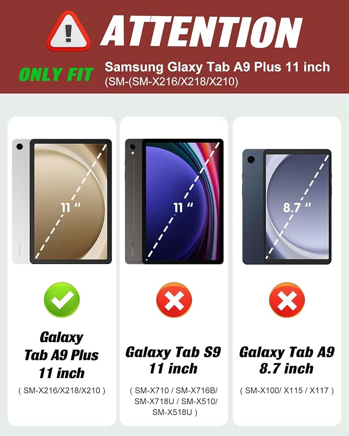for Samsung Galaxy Tab A9 Plus Case with Pen Holder - for Girls Women Boys Cute Cartoon Cool Anime Kawaii Fun Protector Stand Folio Moon Cat