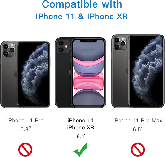 JETech One Touch Install Screen Protector for iPhone 11/XR 6.1-Inch Full Coverage Tempered Glass Film Auto Alignment Tool Kit HD Clear 2-Pack