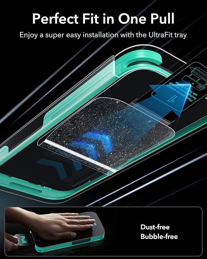 ESR 3 Pack for iPhone 14 Plus/13 Pro Max Screen Protector Armorite | 7X Impact Absorption 9H+ Tempered Glass Easy One-Pull Installation Full-Coverage Protection UltraFit Tray Bubble-Free