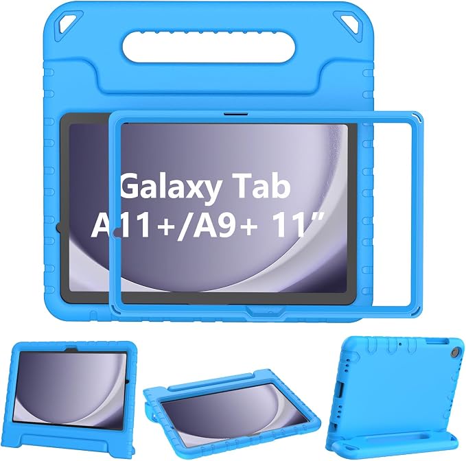 LTROP Shockproof Lightweight Convertible Handle Stand Case for Samsung Galaxy Tab A11 Plus 2025 / A9 Plus 11 Inch 2023 with Built-in Screen Protector Galaxy Tab A11+ / A9+ Case for Kids Black