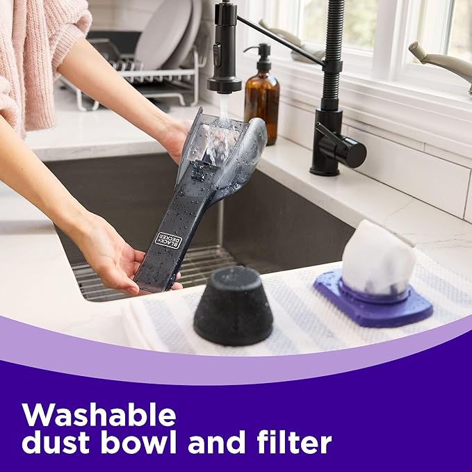 BLACK+DECKER dustbuster Reveal Pet Hair Vacuum, Hand Held Vacuum Cordless Portable for Home and Car, Rechargeable, LED Light, Powerful Suction, Includes Pet Brush and Crevice Tool (HLVD320BP07)