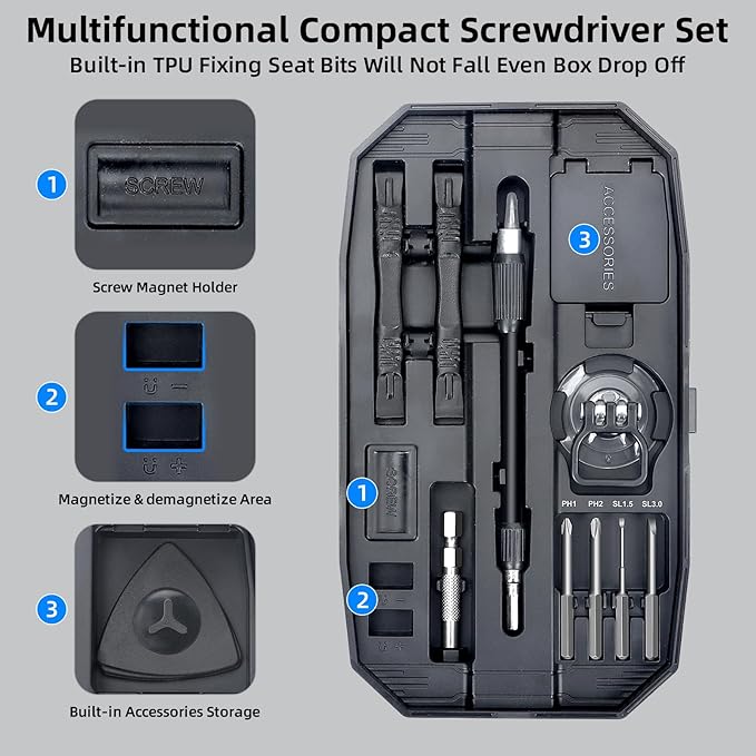 SHARDEN 153 in 1 Precision Screwdriver Set Computer Screwdriver Kit, Laptop Repair Tool Kit Magnetic Micro Screwdriver Set Electronic Toolkit for PC, iPhone, Phone, PS5, Game Console, Glasses, Jeweler