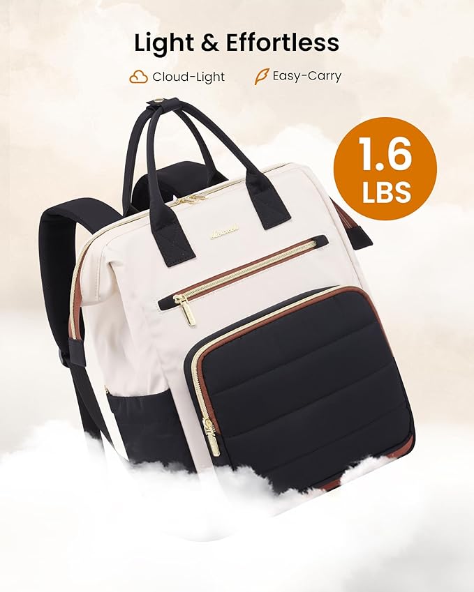 LOVEVOOK Puffer Laptop Backpack for Women, 17 Inch Work Backpack purse for Nurse Teacher, College Bookbag Personal Item Travel Bag Computer Daypack for Daily Commute