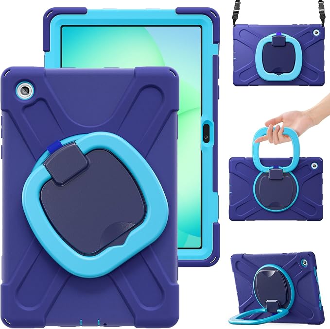 Lunivop Tablet Case Compatible with Samsung Galaxy Tab A11 Plus Case 11 Inch 2025 with 360° Rotating Stand Military - Grade Heavy Duty Protection Cover for Samsung Tab A11+ Plus Black