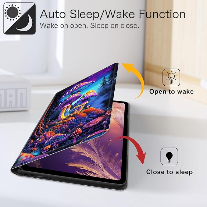 for iPad 11th Generation (A16 2025) 11 / iPad 10th Gen 10.9 2022 Case 360° Rotating PU Leather Stand Cover with Auto Sleep/Wake Shockproof TPU Backl Raccoon Perched