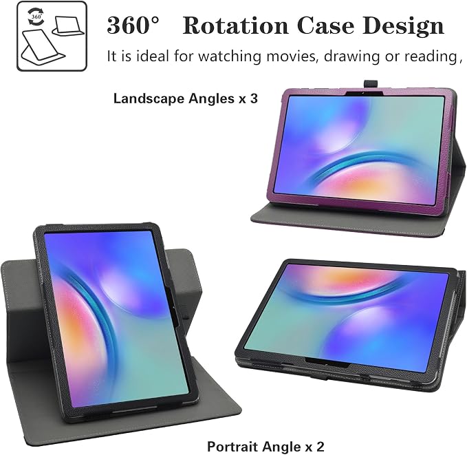 LiuShan Compatible with SHARECLOUD P10C caseSHARECLOUD P10_T caseFrameflow P10_A case360 Degree Rotation Stand PU for SHARECLOUD P10C/SHARECLOUD P10_T/Frameflow P10_A/OYEFIT T10 10.1 TabletBlack