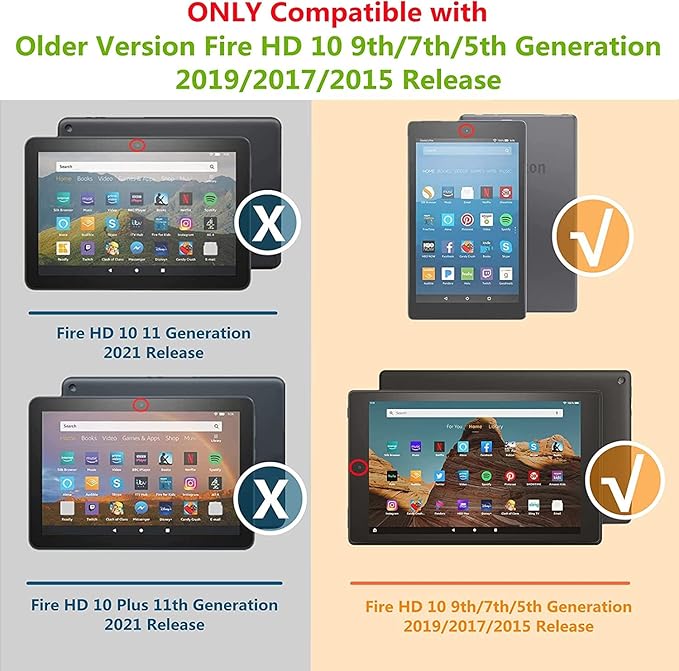 Case for Fire HD 10 Tablet 9th/7th/5th Gen 2019/2017/2015Cute Cat | Slim Durable Foldable Stand PU Leather Pencil Holder Card Slot Auto Wake，Sleep