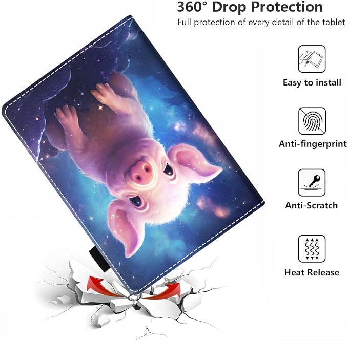 Case for Amazon Kindle Fire HD 8/Fire HD 8 Plus Tablet (12th/10th Generation 2024/2022/2020 Release) - PU Leather Folio Cover with Smart Auto Wake/Sleep Bald Eagle