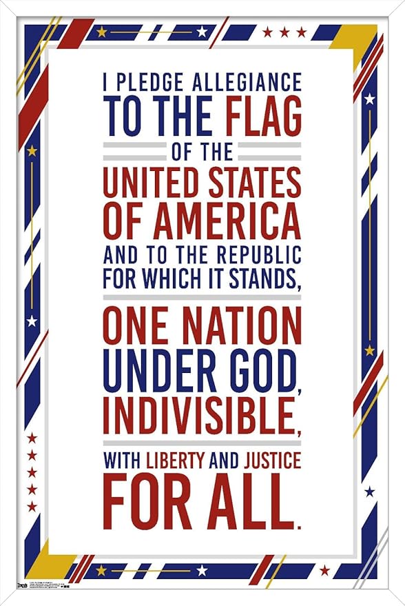 Trends International The United States Of America - Pledge Of Allegiance Wall Poster, 22.375" x 34", White Framed Version