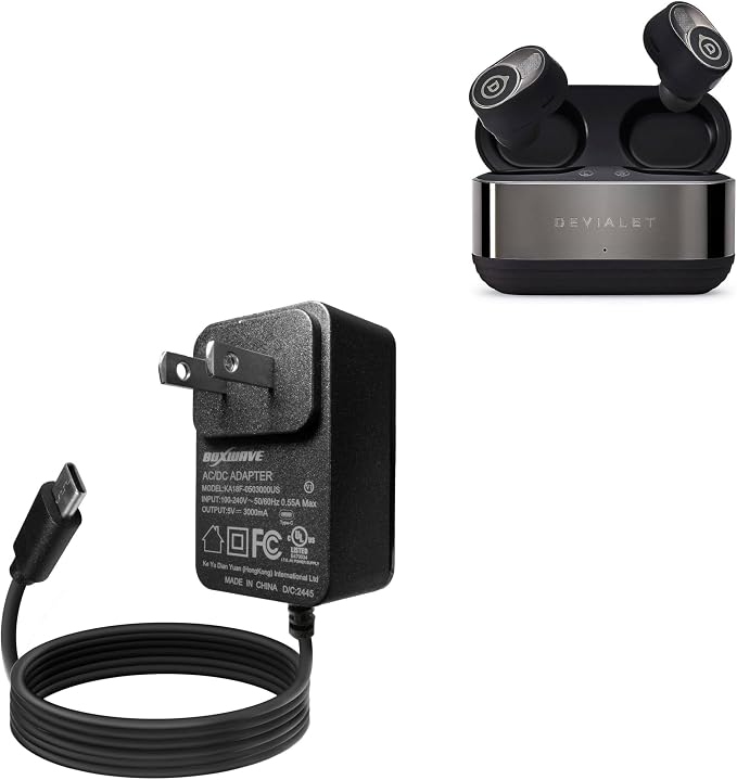 BoxWave Charger Compatible with Devialet Gemini II - Wall Charger Direct (15W) Rapid Charge Your Device with Built-in 3ft Cable