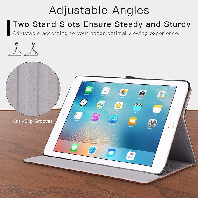 ZtotopCases for iPad 6th/5th Generation 9.7 Inch 2018/2017 iPad Air 2 &amp 1 Case Premium PU Leather Business Folding Cover with Auto Wake/Sleep Multiple Viewing Angles for iPad Air 2nd/1st Gen Bl