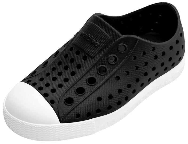 Native Shoes Unisex-Kids Jefferson Sneakers, Jiffy Black/Shell White, 10 Toddler