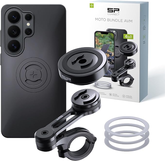 SP CONNECT Moto Bundle II with Anti Vibrations Module| SPC+ | Compatible with for Samsung S20| Motorcycle Phone Mount |Phone Mount for Motorcycle Handlebars | Cell Phone Holder