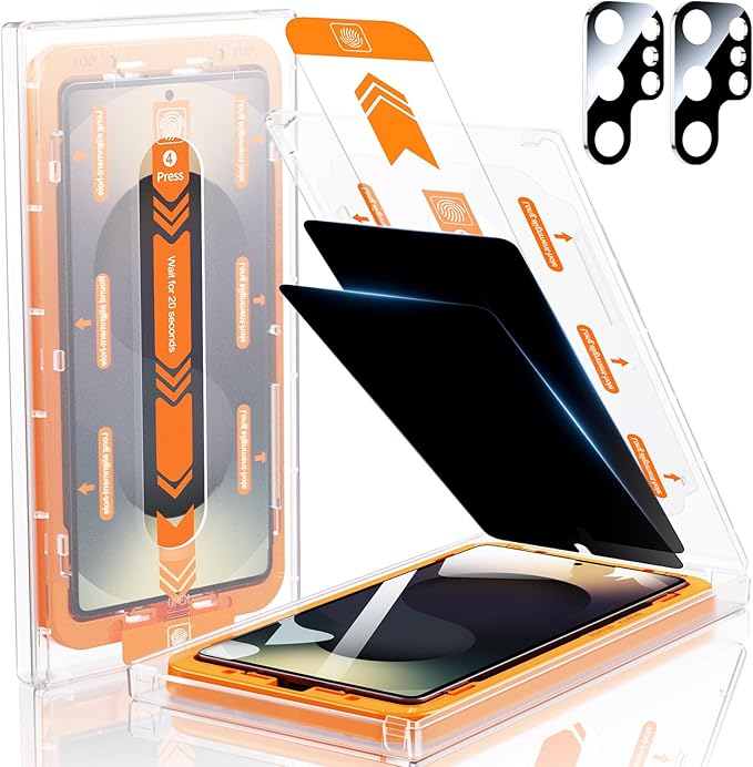2+2 Packs for iPhone 17 Pro Privacy Screen Protector with Camera Protector | TOP 9H+ Tempered Glass [Zero Bubble][10X Military Protection] Anti Spy 17 ProMax Tempered Glass Full CoverageCase-Friendly