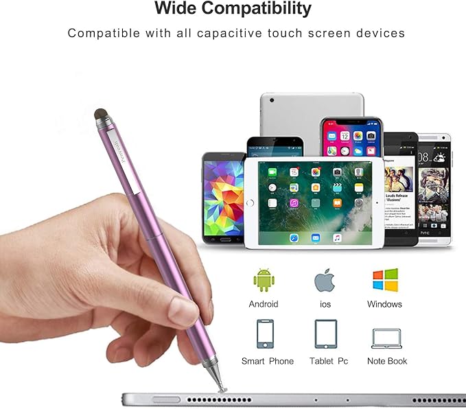 Penyeah Stylus 4-in-1 Stylus Pen for Touch Screen High Precision and Sensitivity DiscMesh2 Sized Rubber Tips Universal for iPhone/iPad/Android/Samsung/HP Tablets All Capacitive Touch Screens-Blue