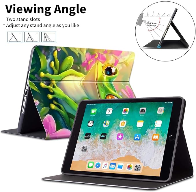 Case for Microsoft Surface Go 4/3/2/1 (2023/2021/2020/2018)-Slim PU Leather Lightweight Adjustable Stand Smart CoverAmerican Flag