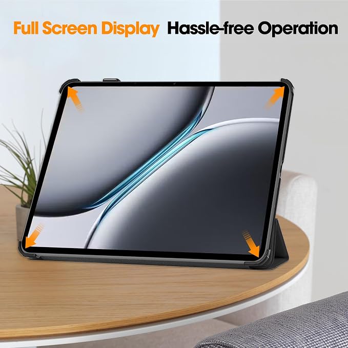 for OnePlus Pad 2 Case 12.1 inch Ultra Thin and Lightweight Quality PU Scratch Resistant Black