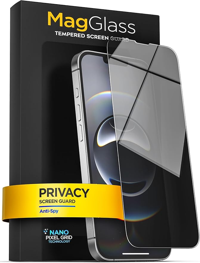 magglass for iPhone 16e Privacy Screen Protector, Anti-Spy Tinted Tempered Glass (Easy Applicator Included)