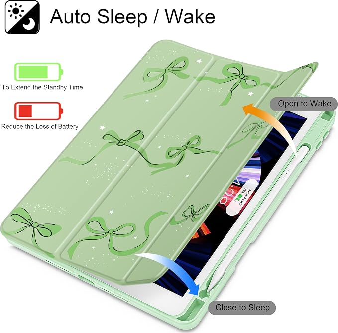 May Chen for iPad 9th Generation with Pencil Holder iPad 8th/7th Gen Case 10.2-inch [Penceil Holder] Trifold Stand Auto Wake/Sleep Clear TPU Protection Back Cover Ballet Shoes