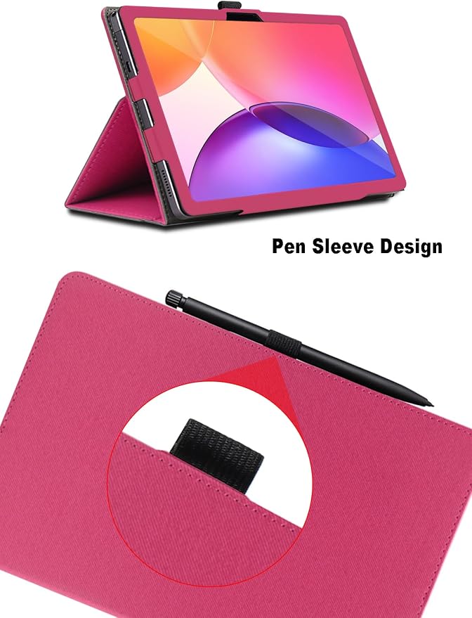 Case for TCL Tab A1 Plus 12.2 inch TCL Tab A1 Plus Tablet Case Folding Stand Protective Cover with Pencil Holder and Wrist Strap Full Protection. (Black)